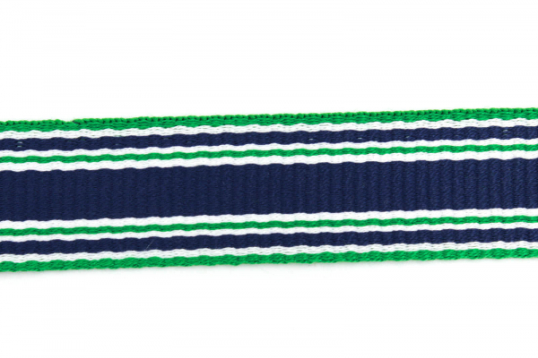 Gurtband Streifen blau/weiß/grün 30 mm (1 m)